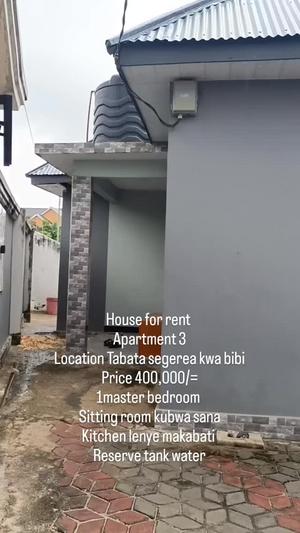 Apartment ya vyumba vitatu inapangishwa Tabata Segerea Kwa Bibi, Dar Es Salaam