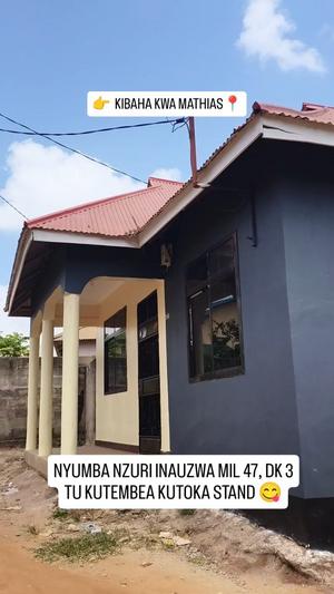 Nyumba ya vyumba vitatu inauzwa Kibaha Kwa Mathias, Pwani
