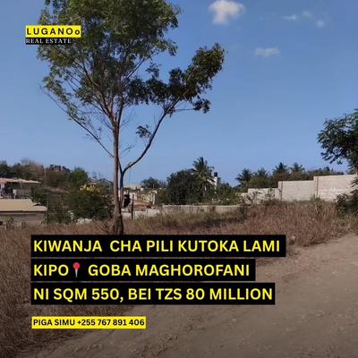 Plot for sale in Goba Kinzudi Maghorofani, Dar Es Salaam sqm 550