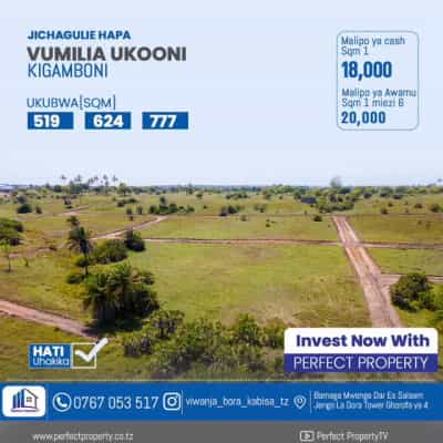 Plots for sale in Kigamboni Vumilia Skooni - Mwembemdogo, Dar Es Salaam
