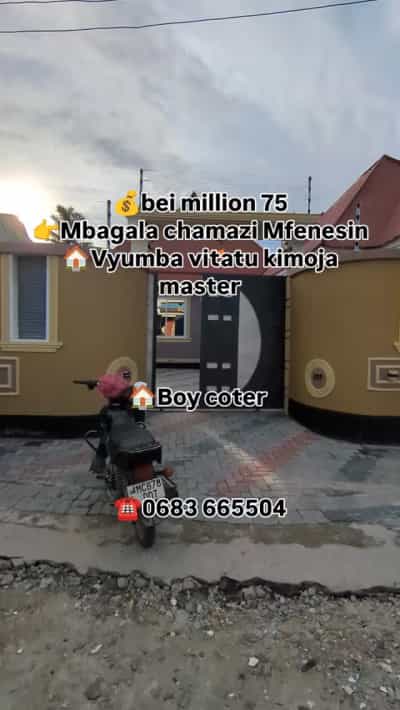 Nyumba ya vyumba vitatu inauzwa Mbagala Chamazi Mfenesin, Dar Es Salaam Nyumba ya vyumba vitatu inauzwa Mbagala Chamazi Mfenesin, Dar Es Salaam