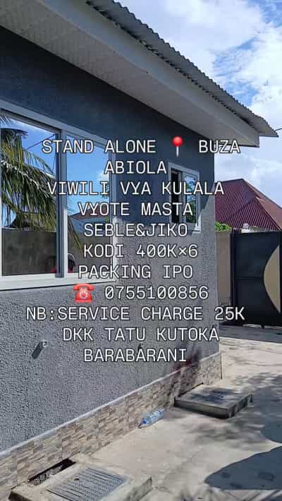 2 Bedrooms House for Rent in Buza Abiola, Dar Es Salaam