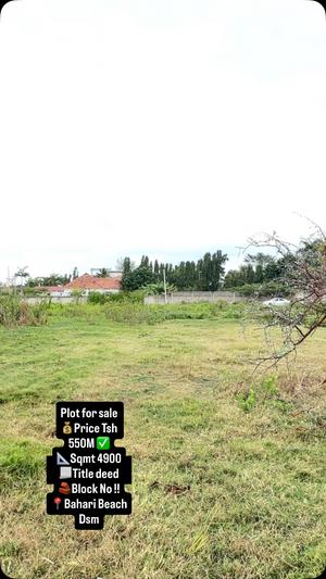 Plot for sale in Bahari Beach, Dar Es Salaam sqm 4900 Plot for sale in Bahari Beach, Dar Es Salaam sqm 4900