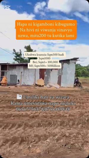 Plots for sale in Kigamboni sqm 500 Plots for sale in Kigamboni sqm 500