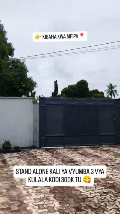 Nyumba ya vyumba vitatu inapangishwa Kibaha Kwa Mfipa, Pwani