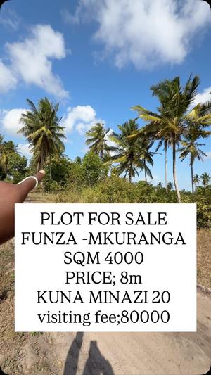 Farm for Sale in Funza - Mkuranga, Pwani (4000 sqm) Farm for Sale in Funza - Mkuranga, Pwani (4000 sqm)