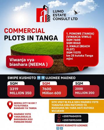 Viwanja (Commercial Plots) vinauzwa Tanga