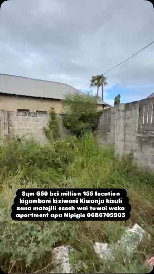 Residential Plot for Sale in Kigamboni Kisiwani, Dar Es Salaam (650 sqm)