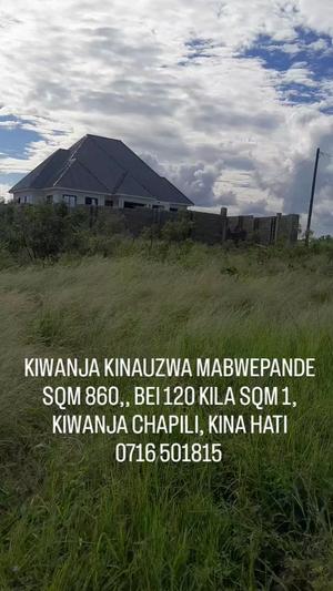 Kiwanja kinauzwa Mabwepande, Dar Es Salaam sqm 860