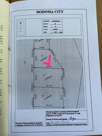 Kiwanja kinauzwa Kisasa Mwangaza, Dodoma sqm 1033