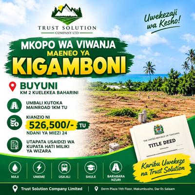 Residential Plots for Sale in Kigamboni Buyuni, Dar Es Salaam Residential Plots for Sale in Kigamboni Buyuni, Dar Es Salaam