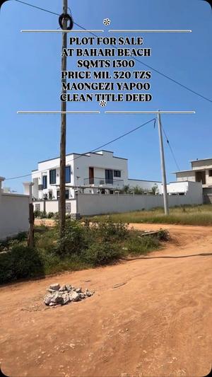 Plot for sale in Bahari Beach, Dar Es Salaam sqm 1300 Plot for sale in Bahari Beach, Dar Es Salaam sqm 1300