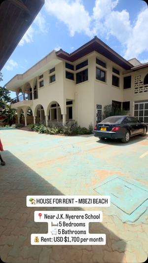 Nyumba ya vyumba vitano inapangishwa Mbezi Beach, Dar Es Salaam