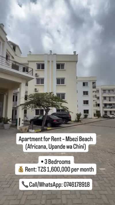Apartment ya vyumba vitatu inapangishwa Mbezi Beach, Dar Es Salaam