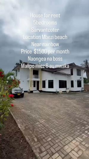 Nyumba ya vyumba vitano inapangishwa Mbezi Beach, Dar Es Salaam Nyumba ya vyumba vitano inapangishwa Mbezi Beach, Dar Es Salaam