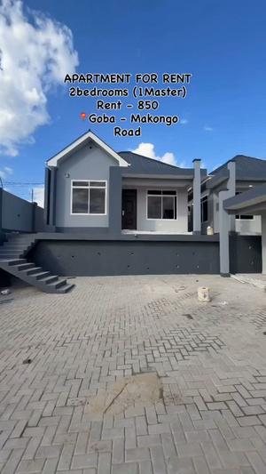 Nyumba ya vyumba viwili inapangishwa Goba, Dar Es Salaam
