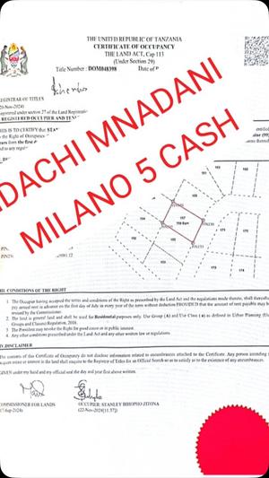 Plot for sale in Dodoma sqm 759 Plot for sale in Dodoma sqm 759