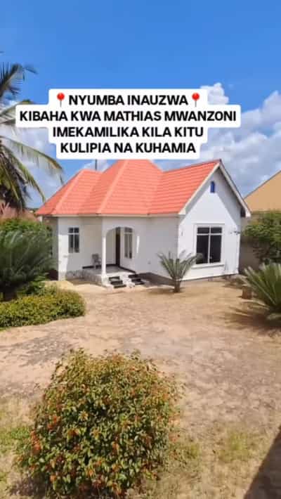 Nyumba ya vyumba vitatu inauzwa Kibaha Kwa Mathias Mwanzoni, Pwani