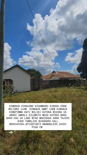 Kiwanja kinauzwa Kibada, Dar Es Salaam (1200 sqm) Kiwanja kinauzwa Kibada, Dar Es Salaam (1200 sqm)