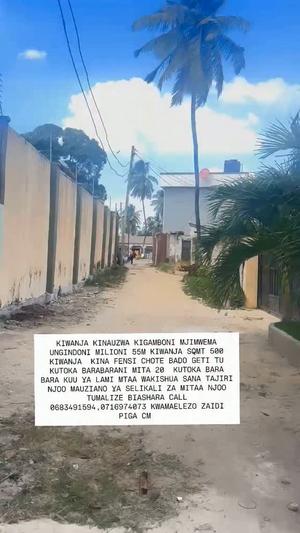 Kiwanja kinauzwa Kigamboni Mjini Mwemba Ungindoni, Dar Es Salaam (500 sqm)