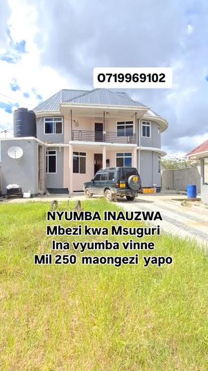 Nyumba ya vyumba vinne inauzwa Mbezi Kwa Msuguri, Dar Es Salaam (2000 sqm)