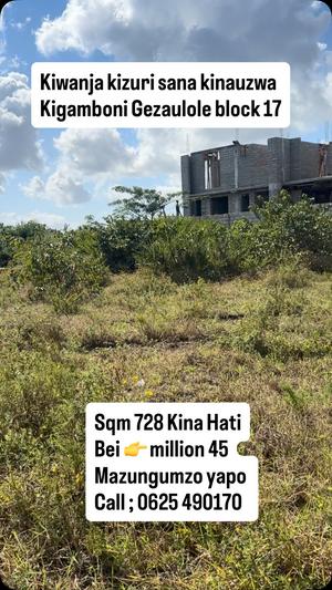 Residential Plot for Sale in Kigamboni Gezaulole, Dar Es Salaam (728 sqm)