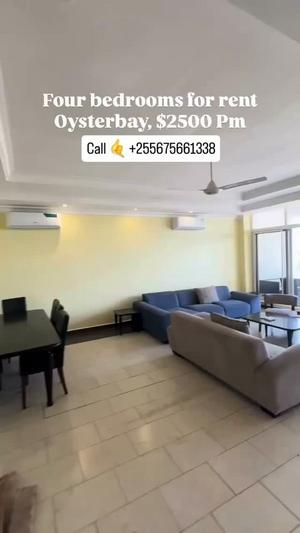 4 Bedrooms Furnished Apartment for Rent in Oysterbay, Dar Es Salaam