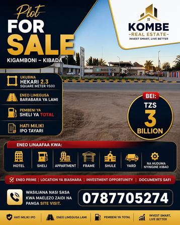 Kiwanja (Commercial Plot) kinauzwa Kibada, Kigamboni, Dar Es Salaam (9500 sqm) Kiwanja (Commercial Plot) kinauzwa Kibada, Kigamboni, Dar Es Salaam (9500 sqm)