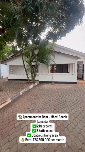 Apartment ya vyumba viwili inapangishwa Mbezi Beach Lamada, Dar Es Salaam