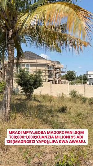 Kiwanja kinauzwa Goba Kinzudi Magorofani, Dar Es Salaam (700 sqm) Kiwanja kinauzwa Goba Kinzudi Magorofani, Dar Es Salaam (700 sqm)