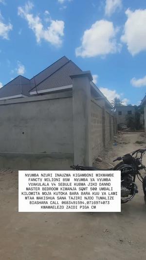 Nyumba ya vyumba vinne inauzwa Kigamboni Mikwambe, Dar Es Salaam (500 sqm)