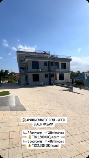Apartment ya vyumba viwili inapangishwa Mbezi Beach, Dar Es Salaam