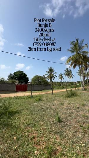 Plot for sale in Bunju B, Dar Es Salaam sqm 3400 Plot for sale in Bunju B, Dar Es Salaam sqm 3400