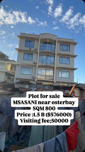 Residential Plot for Sale in Msasani, Dar Es Salaam (800 sqm)