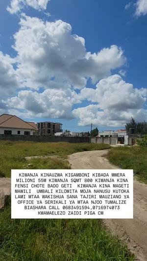 Plot for sale in Kibada Mwera, Dar Es Salaam sqm 800 Plot for sale in Kibada Mwera, Dar Es Salaam sqm 800