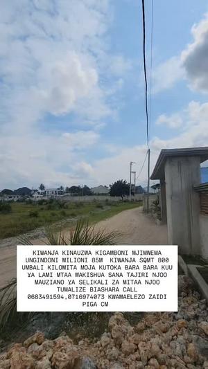 Kiwanja kinauzwa Mjimwema Ungindoni, Dar Es Salaam sqm 825 Kiwanja kinauzwa Mjimwema Ungindoni, Dar Es Salaam sqm 825