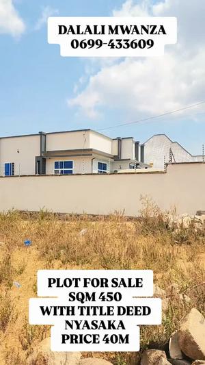 Plot for sale in Nyasaka, Mwanza sqm 450 Plot for sale in Nyasaka, Mwanza sqm 450