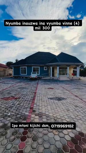 Nyumba ya vyumba vinne inauzwa Mtoni Kijichi, Dar Es Salaam (400 sqm)