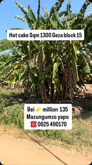 Plot for sale in Gezaulole, Dar Es Salaam sqm 1300 Plot for sale in Gezaulole, Dar Es Salaam sqm 1300