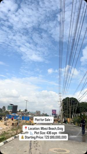Residential Plot for Sale in Mbezi Beach, Dar Es Salaam (436 sqm)