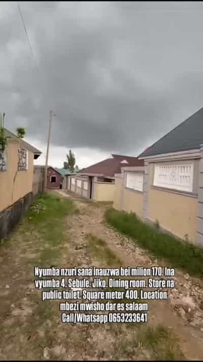 Nyumba ya vyumba vinne inauzwa Mbezi Mwisho, Dar Es Salaam (400 sqm)