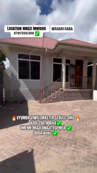 Nyumba ya vyumba viwili inapangishwa Mbezi Mwisho Magari Saba, Dar Es Salaam