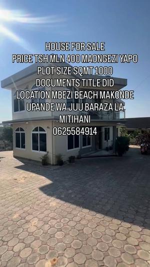 Nyumba inauzwa Mbezi Beach Makonde, Dar Es Salaam