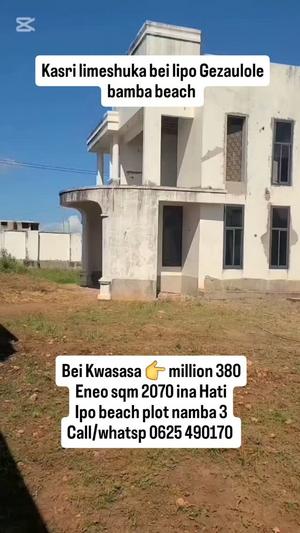 Nyumba ya vyumba vitano inauzwa Gezaulole, Dar Es Salaam (2070 sqm)
