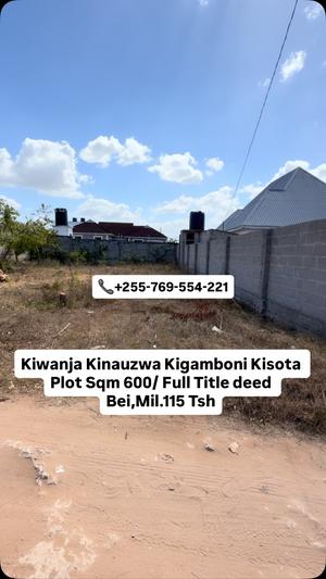 Kiwanja kinauzwa Kigamboni, Kisota, Dar Es Salaam (600 sqm)