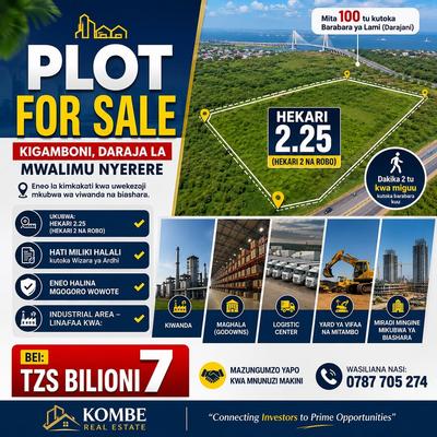 Industrial Plot for Sale in Kigamboni, Dar Es Salaam (2.25 acre)