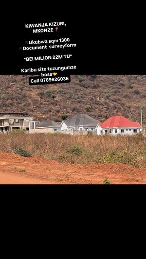 Kiwanja kinauzwa Mkonze, Dodoma (1300 sqm) Kiwanja kinauzwa Mkonze, Dodoma (1300 sqm)
