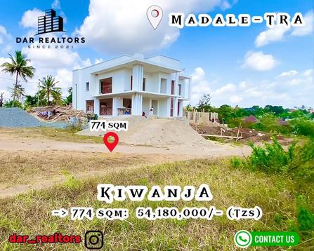 Residential Plot for Sale in Madale TRA, Dar Es Salaam (774 sqm)