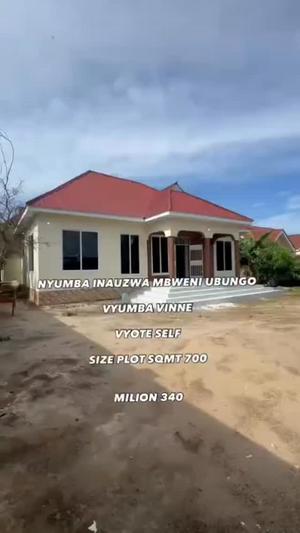 Nyumba ya vyumba vinne inauzwa Mbweni Ubungo, Dar Es Salaam (700 sqm)