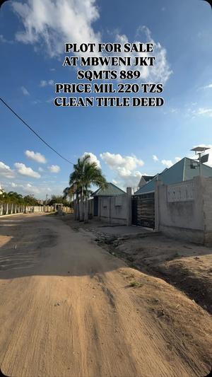 Kiwanja kinauzwa Mbweni Jkt Block, Dar Es Salaam sqm 889 Kiwanja kinauzwa Mbweni Jkt Block, Dar Es Salaam sqm 889